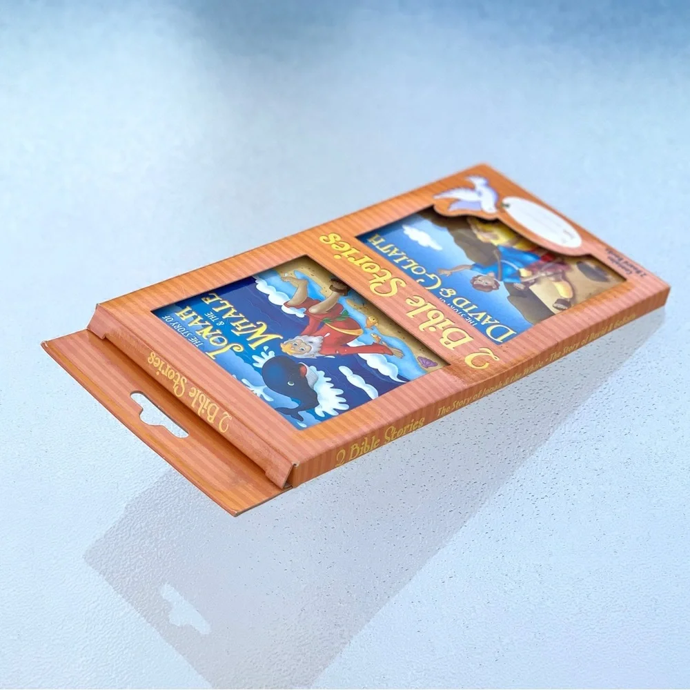 Kids Bible Stories Board Books Set: 1) Jonah & the Whale, 2) David & Goliath